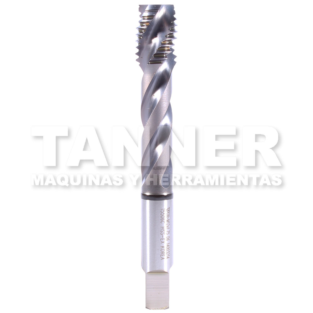MACHUELO HELICOIDAL HSS M12X1.75 D6 3F TICN