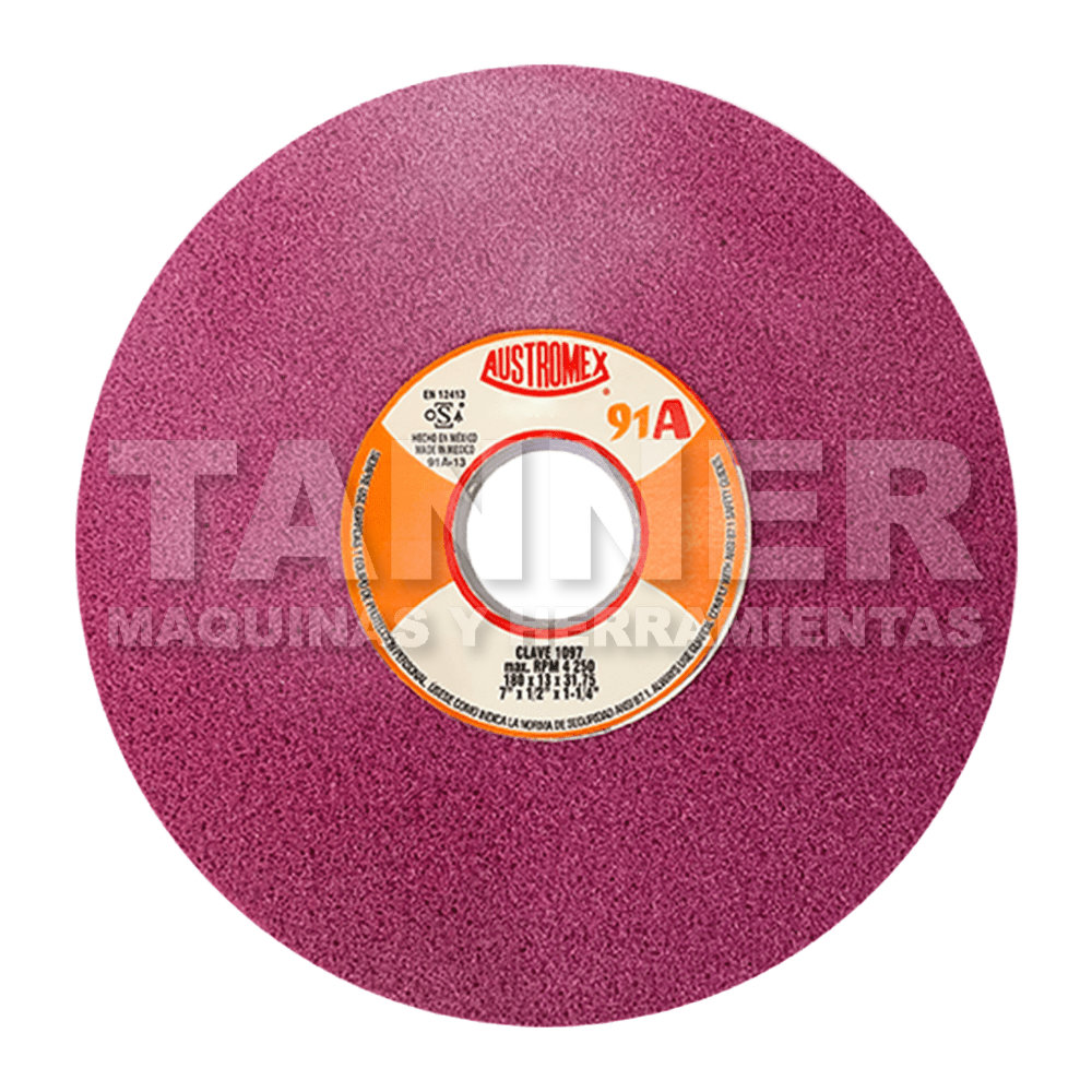 RUEDA VITRIFICADA CON GRANO RUBY TIPO 1 DE 175 X 13 X 31.75MM 180 x 13 x 31.75 91A80I1pVH5