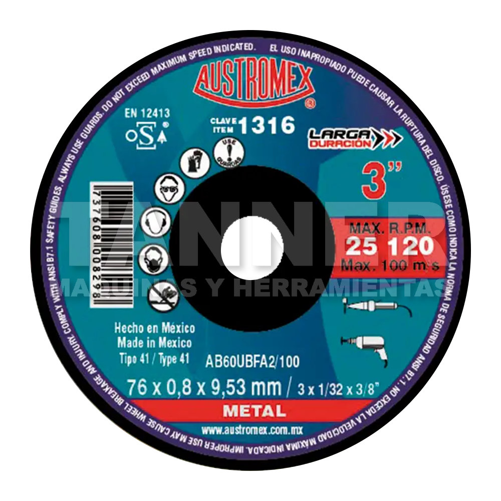 DISCO CORTE METAL 76X0.8X9.53 76X0.8X9.53