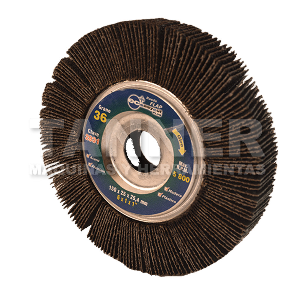 RUEDA FLAP EASY-CUT PLUS GRANO 36 150x25x25.4 A36-EC