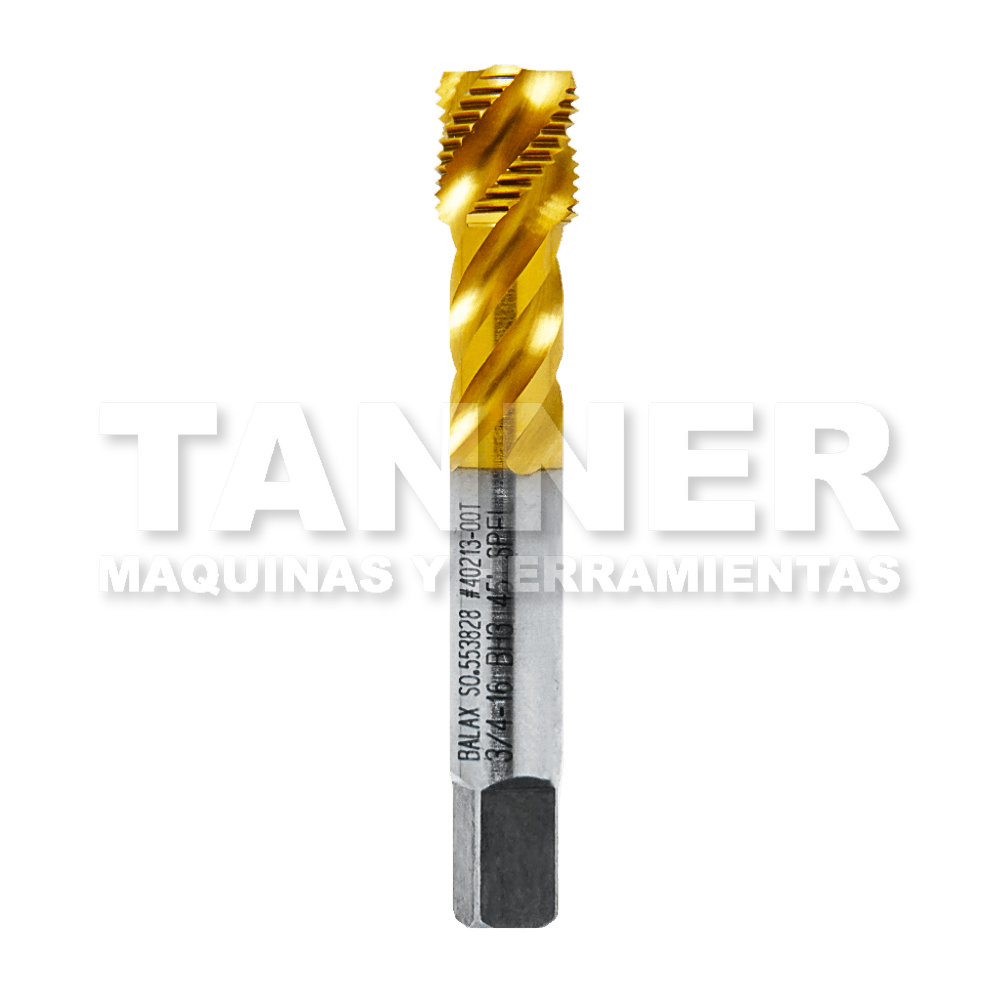 MACHUELO HELICOIDAL HSS 3/4-16 4F H3 TIN