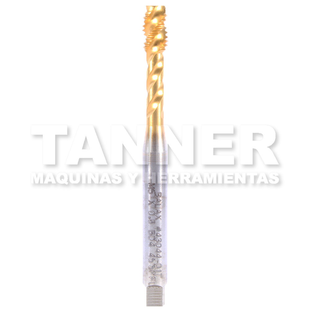 MACHUELO HELICOIDAL HSS M5X0.8 3F D4 TIN