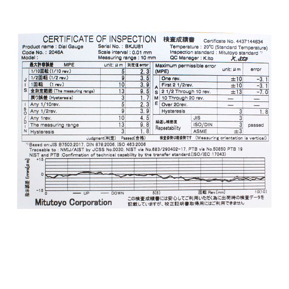 INDICADOR DE CARATULA 10MM