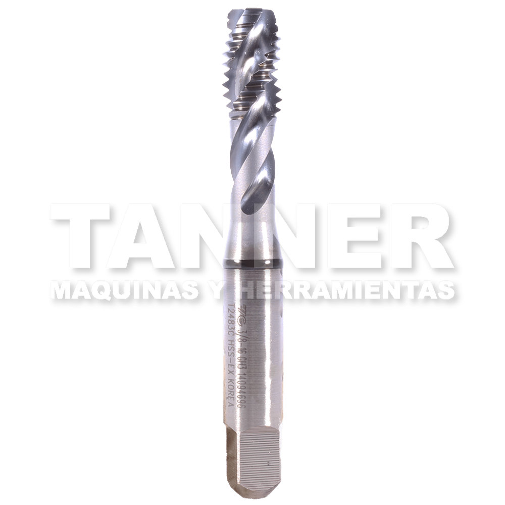 MACHUELO HELICOIDAL HSS 3/8-16 3F H3 TICN