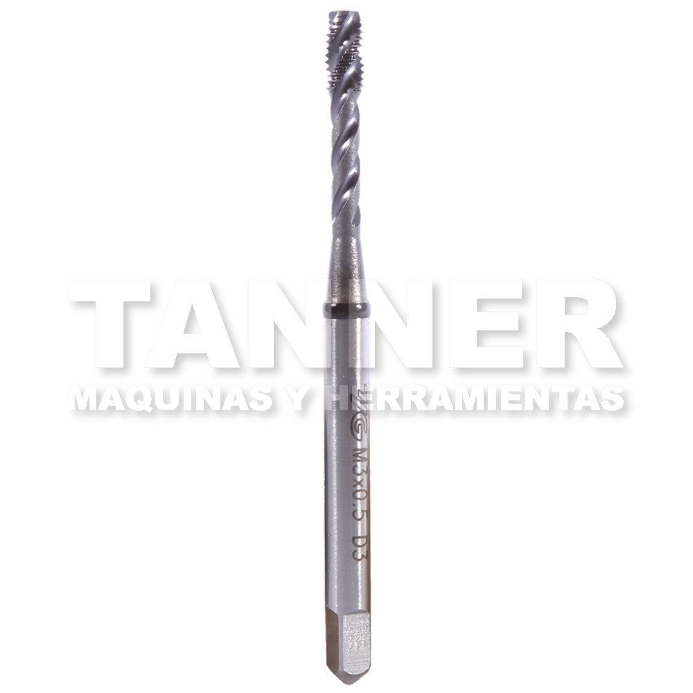 MACHUELO HELICOIDAL HSS M3X0.5 D3 3F TICN