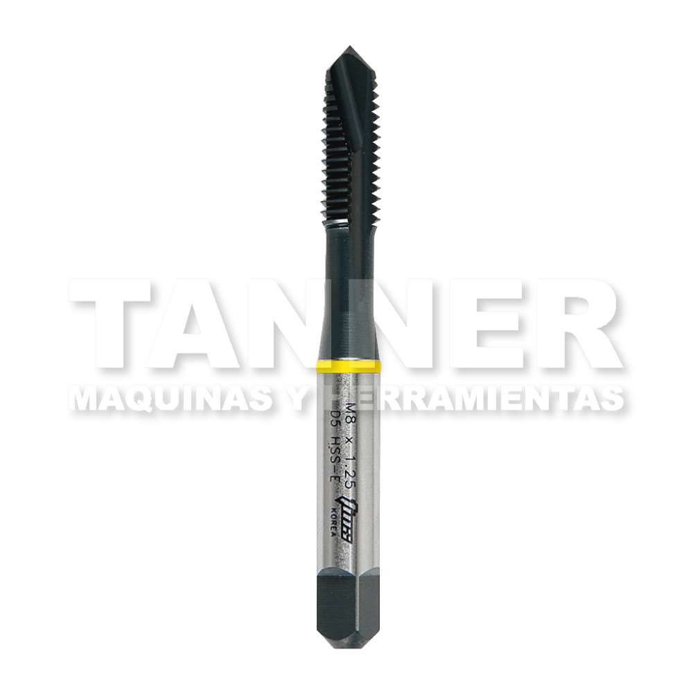 MACHUELO SEMICONICO HSS M8X1.25 PUNTA ESPIRAL D5 3F UN INOXIDABLE