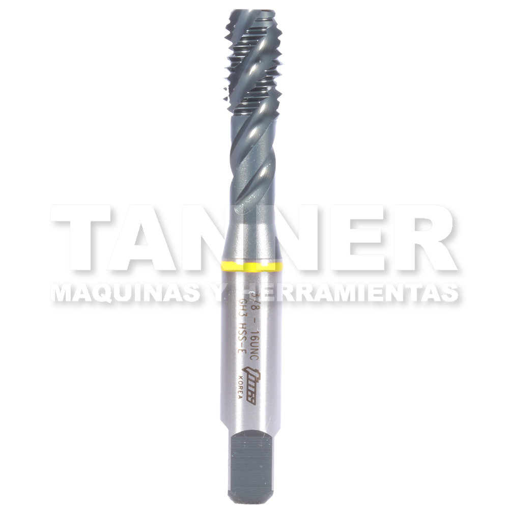 MACHUELO HELICOIDAL HSS 3/8-16 3F GH3 UNC INOXIDABLE