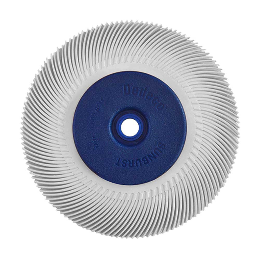 CEPILLO RADIAL TERMOPLASTICO DE 150 MM DE DIAMETRO COLOR BLANCO CON ADAPTADOR Y REDUCTORES 22.2 - 19.1 - 15.9 -12.7. 150 x 12.7 x 25.4