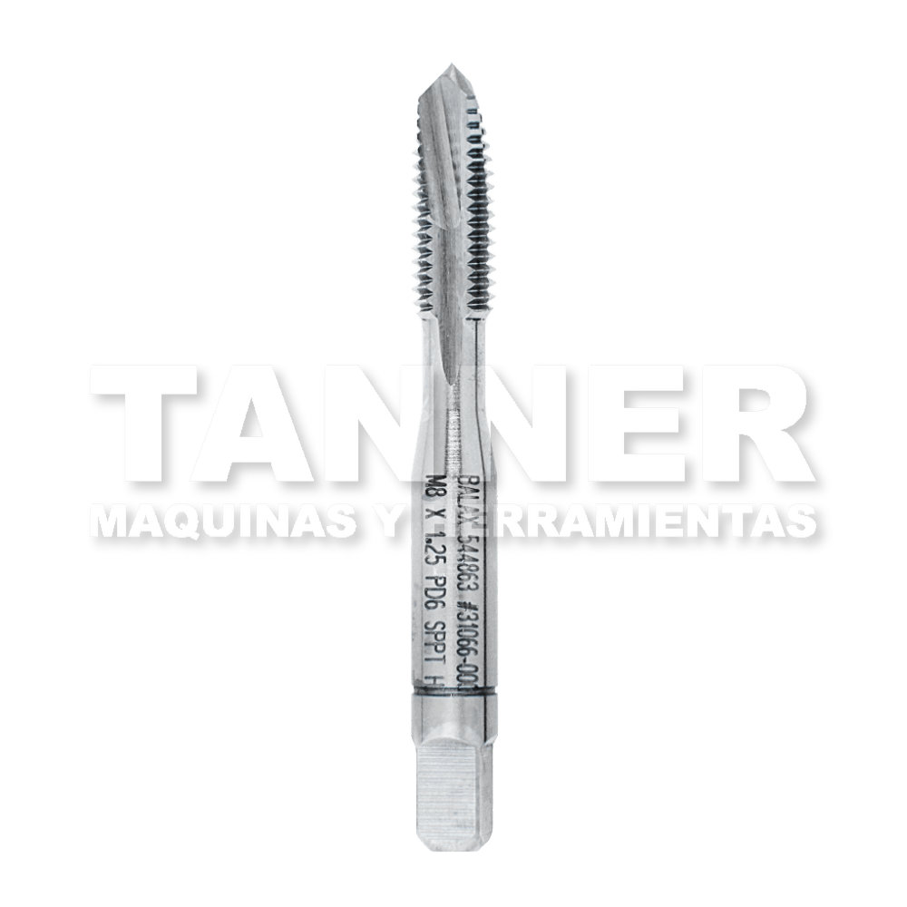 MACHUELO SEMICONICO HSS M8X1.25 3F PUNTA ESPIRAL D6