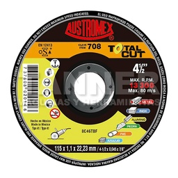 [AUS708] DISCO PLANO PARA CORTE TOTAL CUT 115 X 1.1 X 22.23