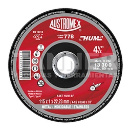 [AUS778] DISCO DE CORTE PLANO SUPER DELGADO PARA METAL 115X1X22.23